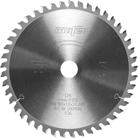 MAFELL Lame scie circulaire stratifiés Ø160x1,8x20 au carbure - 092606