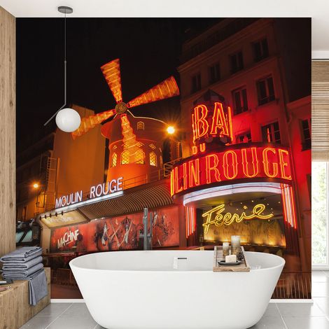 Papier peint panoramique - Moulin Rouge - 130 cm x 130 cm (1/4)