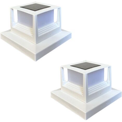 Lot de 2 lampes solaires pour poteaux de clôture, alimentées à l'énergie solaire, avec LED SMD étanches pour décorer terrasses et porches, compatibles avec les poteaux en bois de 4x4, 5x5 ou 6x6 pouce (1/5)