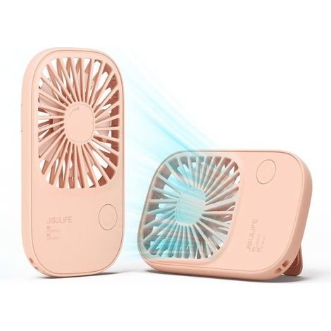 (Pink)Fan USB Portable Rechargeable Fan Small to Hand 3-17H D'utilisation 4 Speed Fan of Table Foldable Pink (1/5)