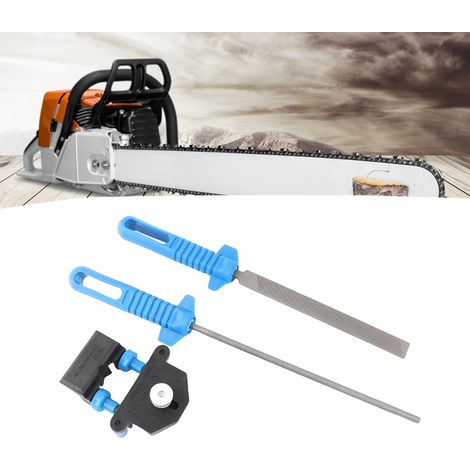 Kit d'affûtage pour tronçonneuse, lime ronde 3/16" et 5/32" (4,8 mm et 4 mm), guide multi-angles, finition polie, ensemble complet (1/5)