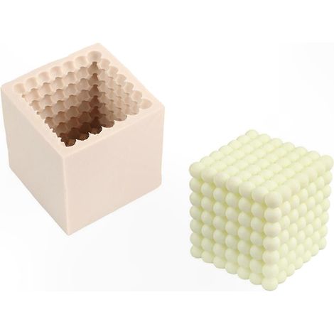 3D geometrische Würfel-Silikonform für handgefertigte Kerzen, handgemachte Seifenherstellung, süßes Gebäck, Schokolade und Harz, moderne kubische Form, Einzelset. (1/5)