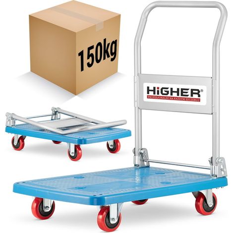 Chariot à plateforme pliable pour marchandises, transport et entrepôt - Charge maximale : 150 kg (1/5)