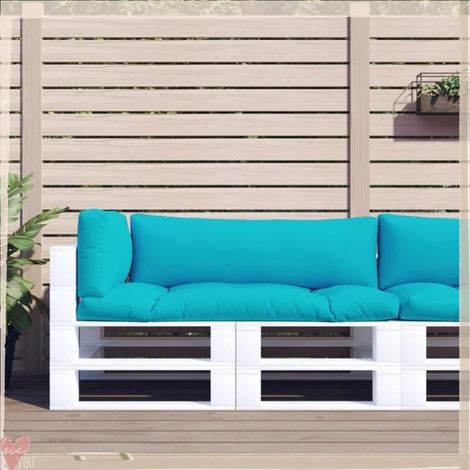 360965 Coussins de palette lot de 3 turquoise tissu Oxford (1/5)