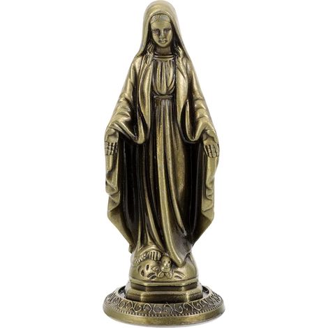 1 Statue Vierge Marie, Alliage Zinc, Sculpture Catholique, Ornement Bureau, Décoration Maison