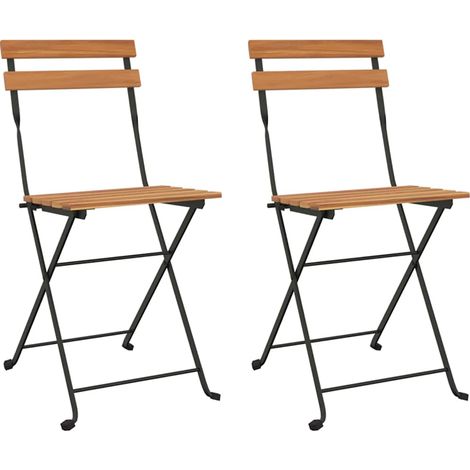 Maison Exclusive - Klappstühle, 2 Stück, Massivholz Teak und Stah (1/5)