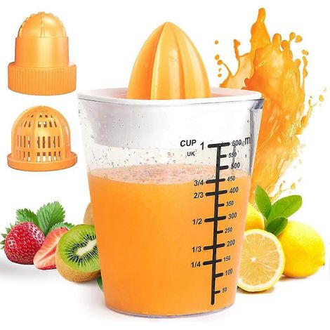 Presse-agrumes manuel multifonctionnel 3 en 1, presse-citron, 600 ml (20 oz) pour jus de fruits et confitures (blanc) (1/5)