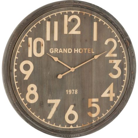 Horloge Murale en Bois "Grand Hotel" 79cm Marron (1/3)
