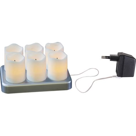 Set de bougies à réchaud LED - 6 pièces avec station de charge STAR TRADING (1/5)