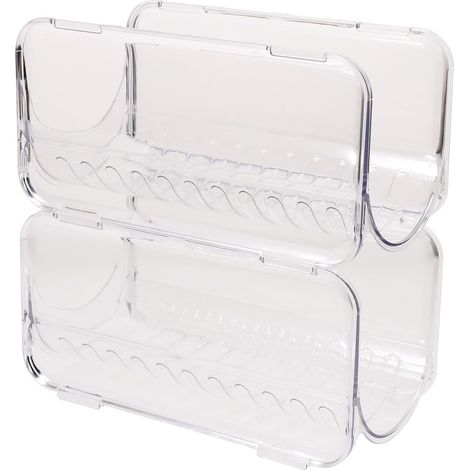 Organisateur de Bouteilles Rangement Bien Organisé et Résistant 2pcs en Plastique Empilable pour Plan de Travail Stable Cuisine ou Table (1/5)