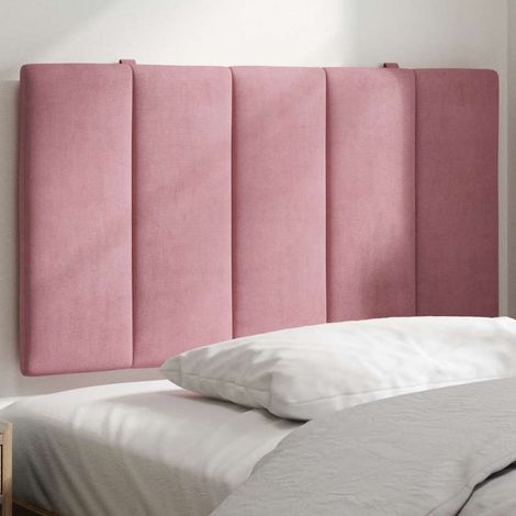 Coussin de tête de lit 80 cm en velours rose avec rembourrage en mousse - PANGIVO (1/5)