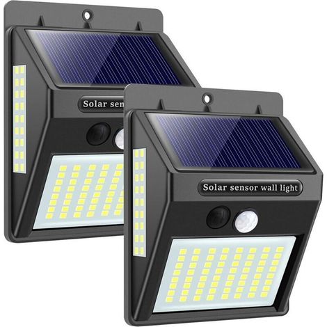 Lampes solaires pour extérieur avec détecteur de mouvement, ,haute qualité 100LED-1000lm lumière solaire extérieure 1200mAh applique murale étanche solaire Led détecteur de mouvement (1/4)