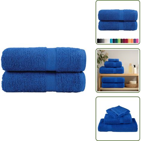 Gesichtstuch - vidaXL Premium Gästetücher SOLUND 2 Stk. Blau 30x50 cm 600 g/m² - Trainingstuch (1/5)