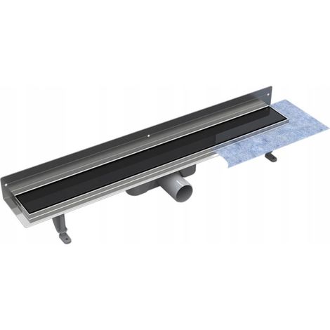 Virgo Next Black 90 Ablauf, Schwarze lineare Ablaufrinne, Besco (1/2)