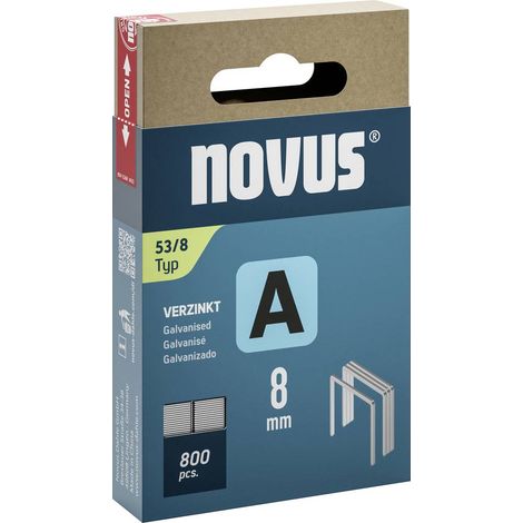 Novus Tools 042-0777 Graffette punto sottile tipo 53 800 pz. Dimensioni (L x L) 8 mm x 11.3 mm (1/2)