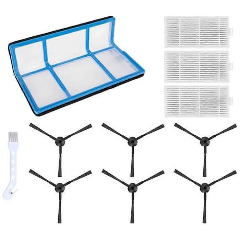 NALOOKAMIC Pièces de rechange pour aspirateur robot ILIFE V3, V3s, V5, V5s Pro, X5, V55 et V50 : filtre HEPA et brosses latérales. (1/4)