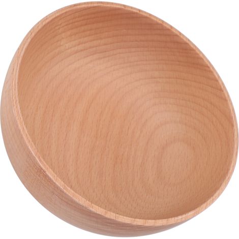 Bol en bois rond pour usage domestique, bol à riz en bois naturel, petit format. (1/5)