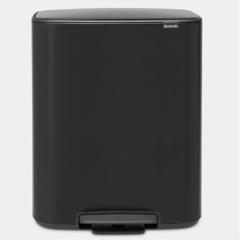Cubo de basura con pedal 2 x 30 L negro mate - Bo - Brabantia
