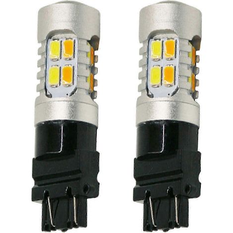 Ampoules LED bicolores 3157 T25 P27/7W 5630 compatibles Canbus pour clignotants de voitureLuckyB - lot de 2 (1/5)