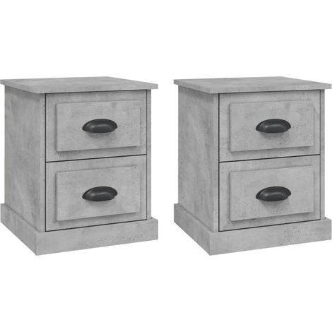 Maison Exclusive - Nachttische 2 Stk. Betongrau 39x39x47,5 cm Hol