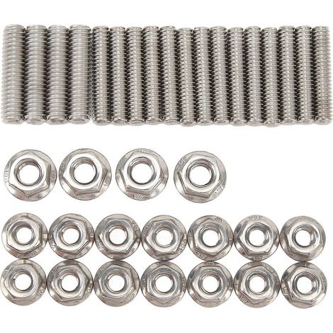 Kit de 18 boulons de carter d'huile, vis et écrous en acier inoxydable trempé 304, remplacement pour moteurs Chevy Small Block SBC 283, 327, 350 et 400 (1/4)