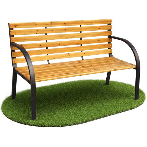 Panchina da giardino DALIA con legno laccato e gambe in acciaio larghezza 122 cm