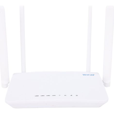 Modem-routeur 4G LTE débloqué avec emplacement pour carte SIM, 4 antennes, 300 Mbps, quadruple port réseau, routeur Wi-Fi double bande pour réseaux B1, B3, B7, B8, B20 et B38 (Europe et Asie). (1/5)
