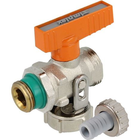 Flamco Robinet à tournant sphérique KFE Passage, Solar G1/2a PN16 MS vern. avec raccord de tuyau, F10648