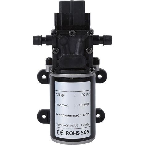120W Pompe à eau haute pression DC 12 V 7 L/min auto-amorçante avec interrupteur automatique pour lavage de voiture, nettoyage de bateau et arrosage du jardin (1/5)