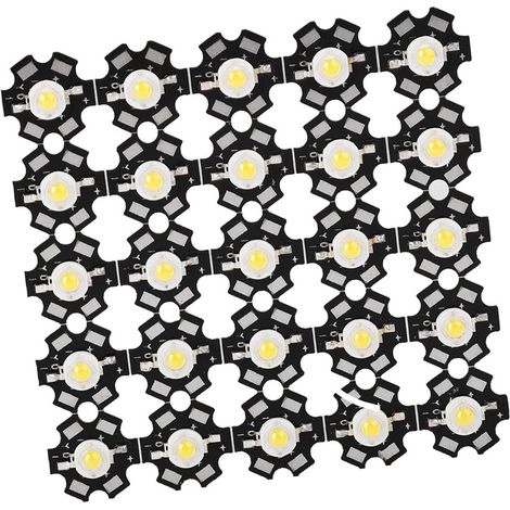 25 projecteurs LED puissants avec puce intégrée, blanc chaud (3000-3200 K) (1/5)