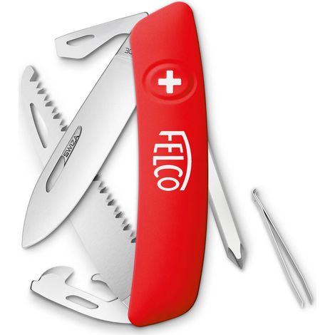 FELCO Couteau suisse n° 506 (Couteau pliant, (10 fonctions incluant tournevis et scie lame en acier inoxydable poignée résistante aux rayures) (1/2)