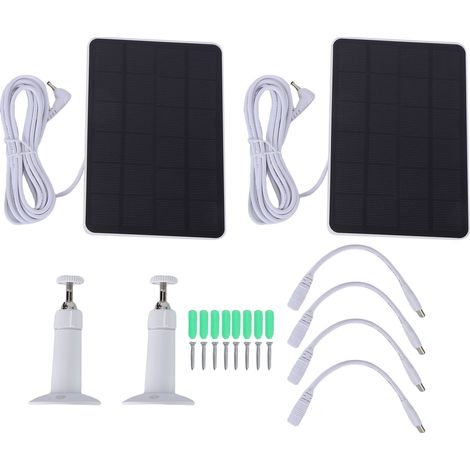 Jiawu 10W Effizientes Solarpanel mit drei Anschlüssen für Ring-Sicherheitskameras, IP65 wasserdicht, 2 x 10W Solarpanels, geeignet für Außenkameras für Ring Cam Plus