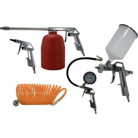 Foxcot – Kit de 5 outils pneumatiques pour compresseur d'air – Pour travaux intensifs – Moteur performant – Accessoires inclus