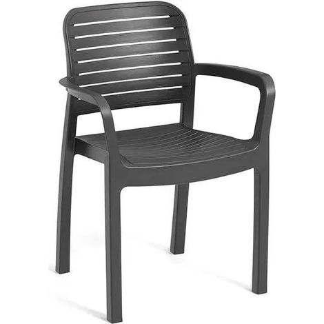 Allibert von Keter Stapelbare Gartenstühle Graphit 6er Set (1/2)