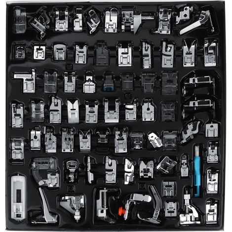 Kit de 72 pièces pour machine à coudre domestique, comprenant un pied presseur et des accessoires de couture multifonctionnels. (1/5)