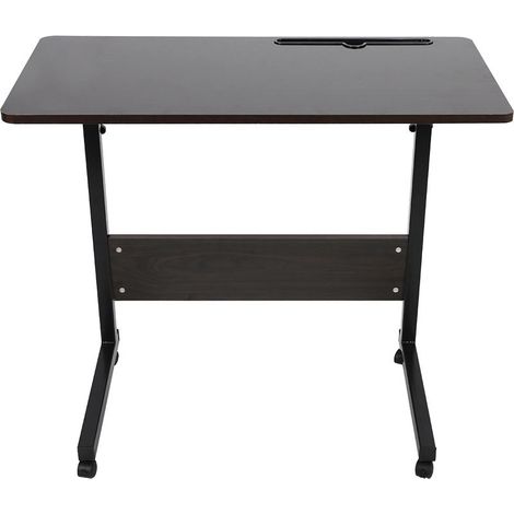 Desk study for computer portable, side bed adjustable, Table removable for phone portable (noyer fonce) (1/5)
