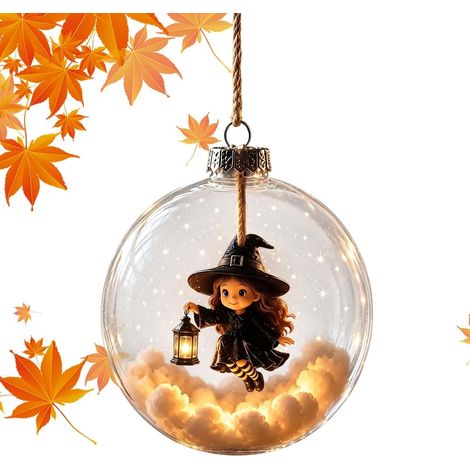Décorations d'Halloween - Mini boules lumineuses de 8 cm, alimentées par piles, parfaites pour les sapins de Noël. (1/5)