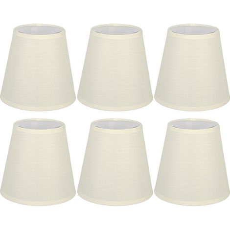 Abat-jour de remplacement en tissu de couleur crème, 6 pièces, pour lustre mural E14, décoration de la maison
