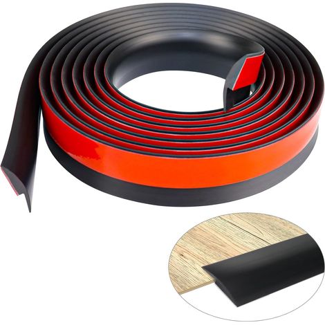 Barre de seuil adhesif seuil de porte en vinyle profil de transition pour sol et moquette bande de transition pour moquette compensation de hauteur inférieure à 5mm (6m, noir) (1/5)