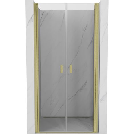 Mexen Mist porte de douche pivotante 85 cm, transparent, or brossé - 8A7-085-000-55-00 (1/5)