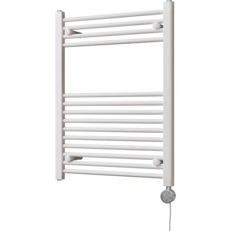 Zennor - White Electric Towel Rail H800mm x W600mm Straight 400w Thermostatic (1/3)