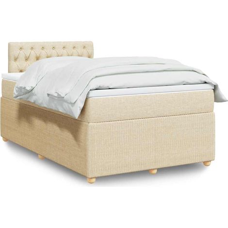 Boxspringbett mit Matratze Creme 120x200 cm Stoff