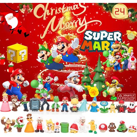Super Mario Christmas Surprise Box – Personaggi da collezione, decorazione per feste, regalo originale (433 g)