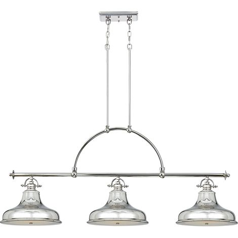 Elstead Emery - Lampadario a 3 luci a sospensione in argento chiaro, attacco E27 (1/5)