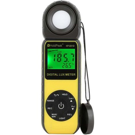 Digital Luxmetre Numerique 400,000 Luminosité/Clair au Mètre,Mesureurs de Lumière,Mesureur de Température Ambiante avec Portée Jusqu'à 400,000 Lux,1–40000FC Luxmetre(881D),de DEBUNS (1/5)