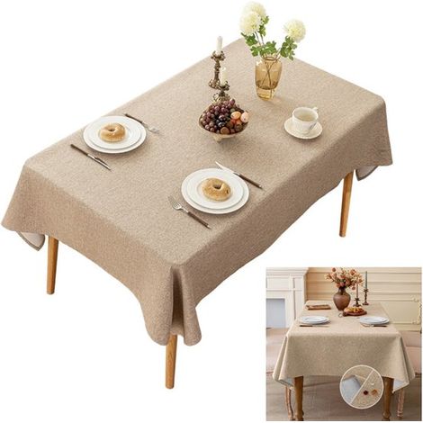 Nappe microfibre – 120x120 cm – Kaki – Déperlante et antitache – Intérieur et extérieur (1/5)