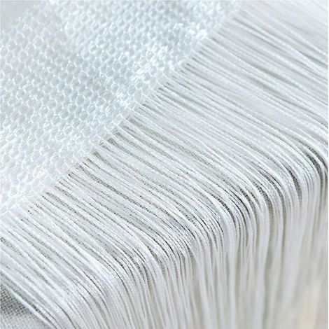 BelleRise - Rideau à franges pour porte, store à franges pour fenêtre ou pièce, rideau décoratif à fils argentés pour terrasse à coucher (1/3)