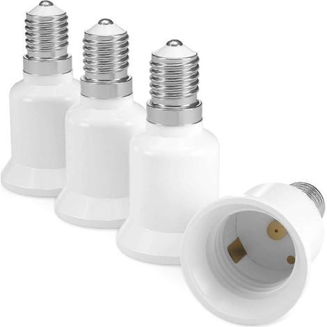 4 adaptateurs de douille - Convertisseur de douille E14 vers E27 - Adaptateur de douille à culot E27 pour ampoule halogène LED (1/5)