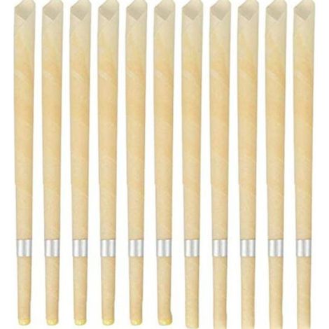Bougies auriculaires en cire d’abeille naturelle – 22 cm, 10–12 min de combustion, coton biologique pour un nettoyage doux du cérumen (1/5)