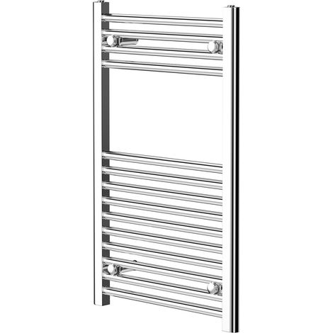 Pizarro Chrome 800mm x 500mm Straight Heated Towel Rail (1/5)
